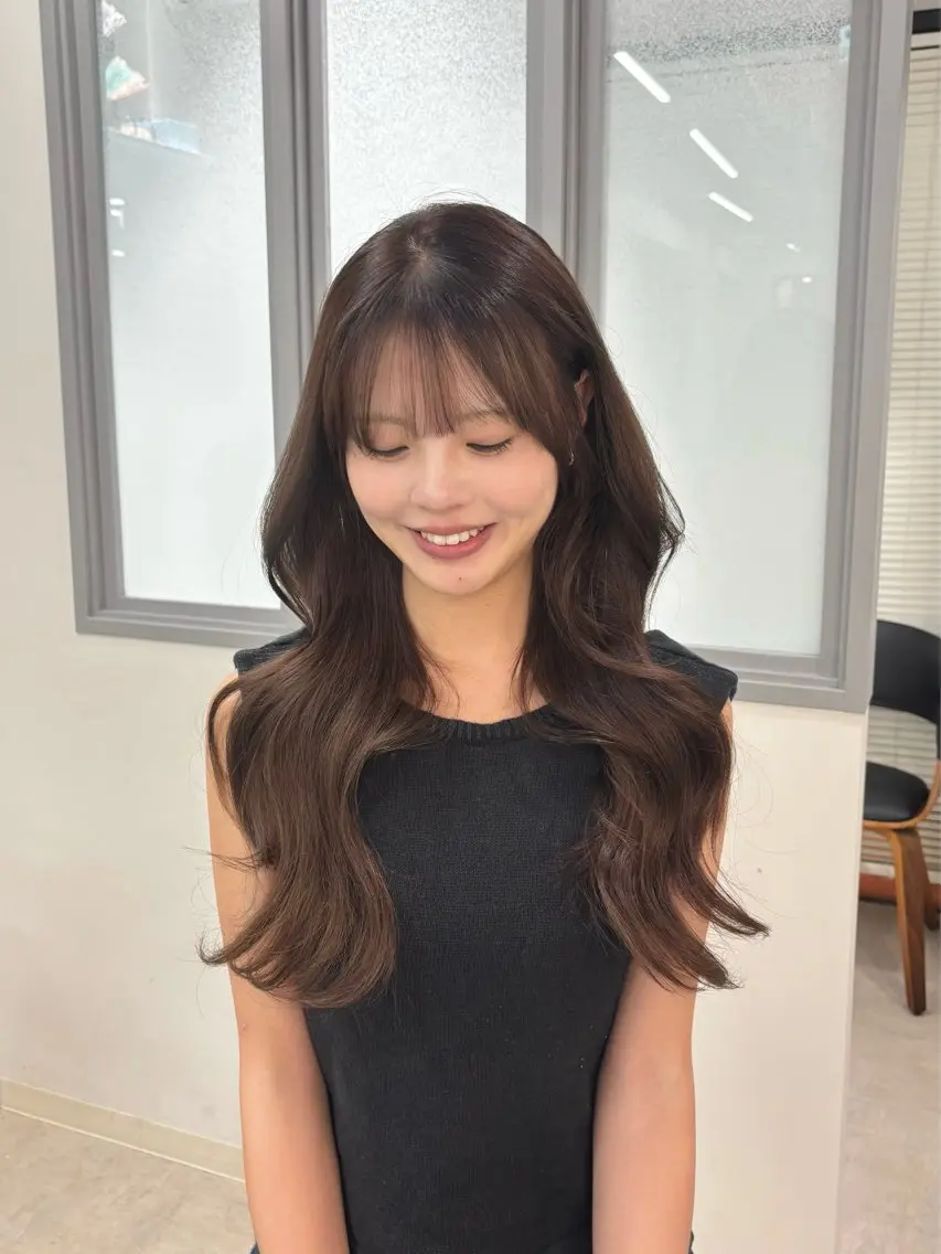 【韓国風🤍】透明感カラー+1stepトリートメント+巻き下ろしスタイリング🫧の写真