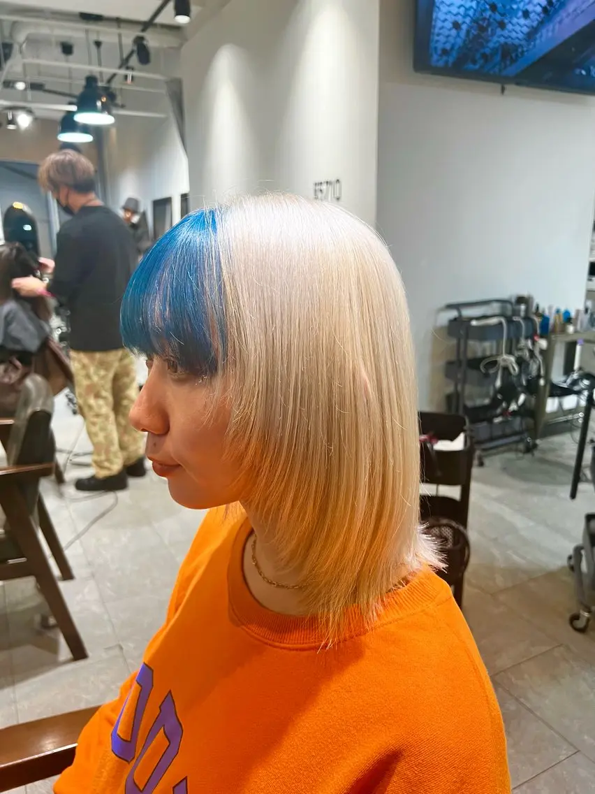 ミディアム カラー ヘアアレンジ ヘアカラー トリートメント ヘアセット 🌈インナーカラー ‘ショウマ’🌈のヘアスタイル
