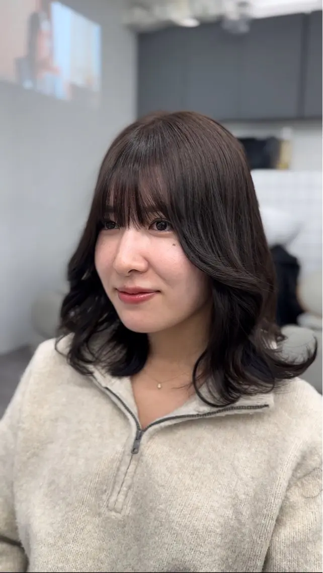 ミディアム 前髪顔まわりカット 🌈中村海聖のヘアスタイル