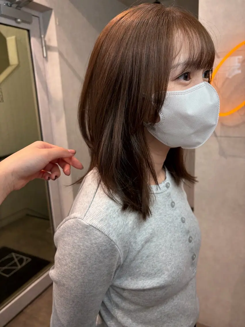 ミディアム カラー ブリーチ ブリーチなしカラー ヘアカラー ナチュラル透明感🌱 小山美樹子のヘアスタイル