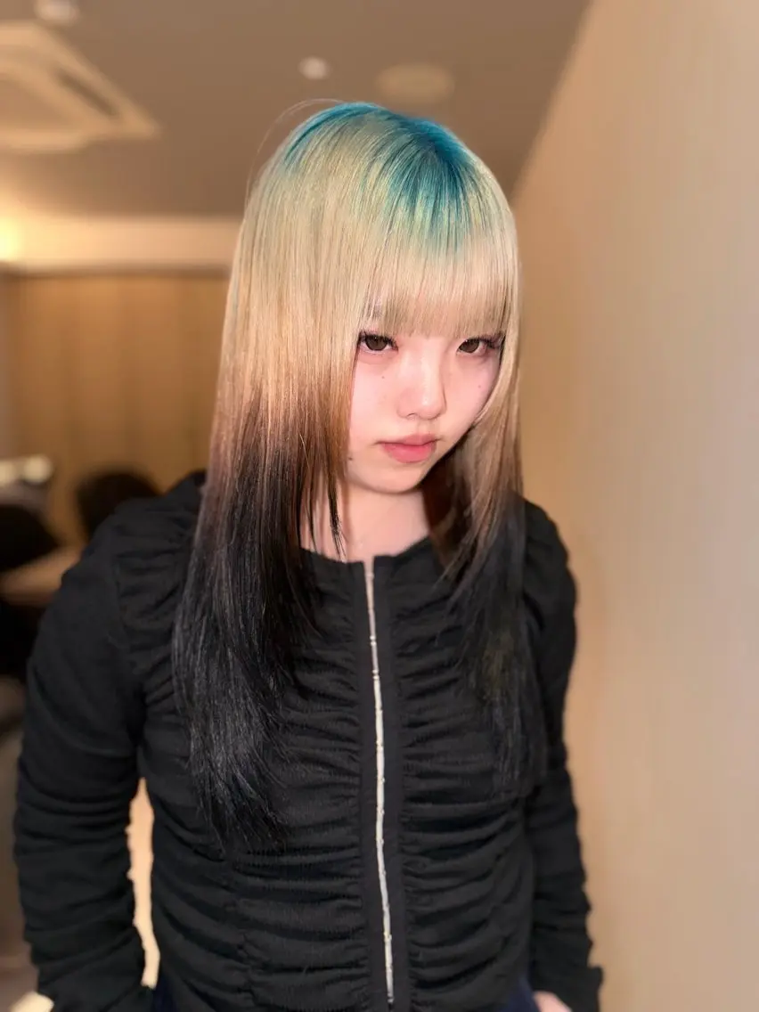 ミディアム カラー ヘアカラー 岡山ハイトーン・ ルーツカラー/こもものヘアスタイル