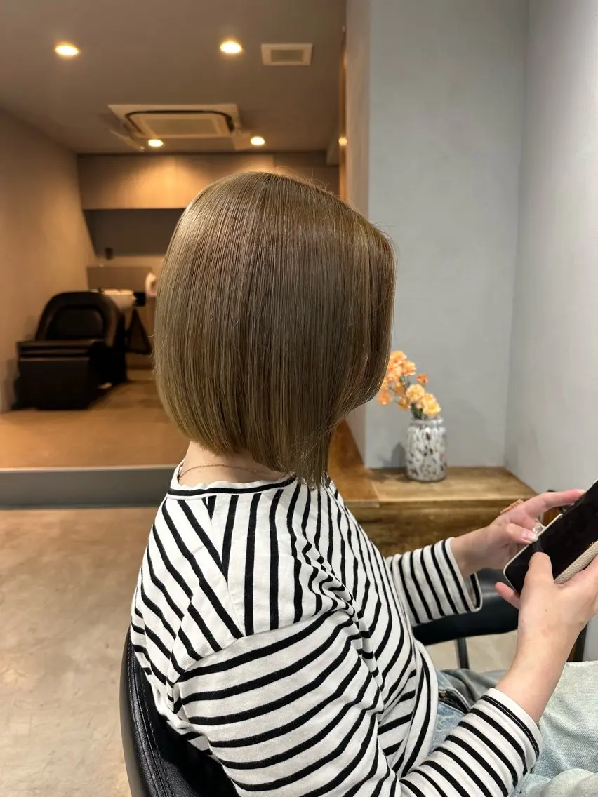 ミディアム カラー ブリーチ ハイトーンカラー ヘアカラー 🌀お洒落パーマ / 齋藤大貴🌀のヘアスタイル