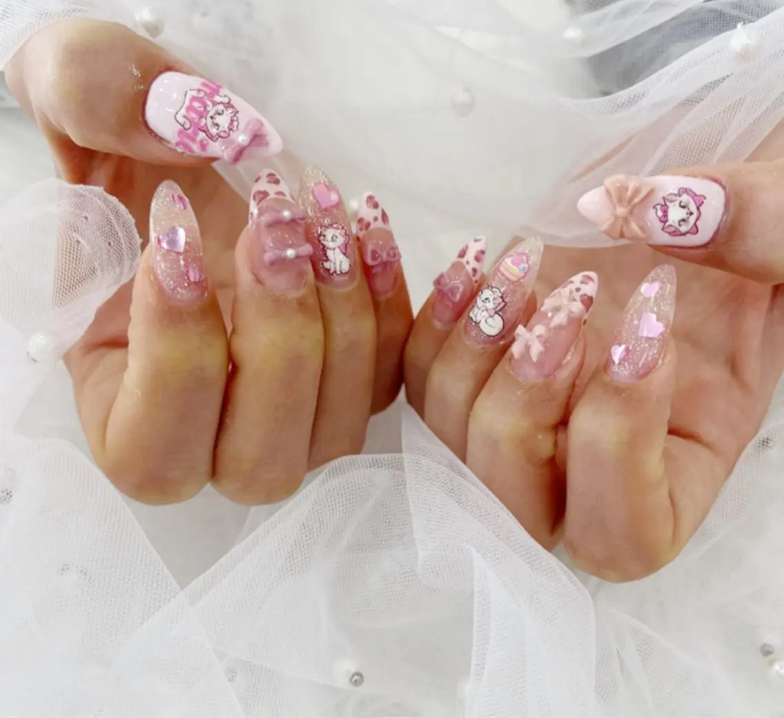 ネイル 長さ出し フットネイル ジェルネイル 韓国ネイル マグネットネイル #Amin nail salonのネイルデザイン