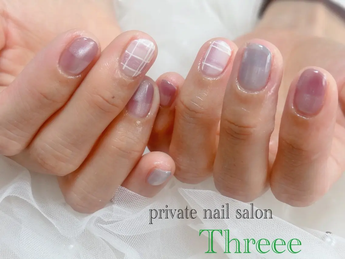 ネイル アートネイル マグネットネイル ハンドネイル Nail salon - Threee　-のネイルデザイン