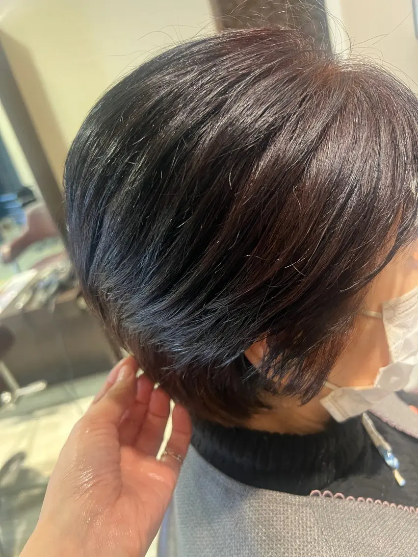 ショート 【南草津】髪質改善 ヘナカラー&縮毛矯正のヘアスタイル