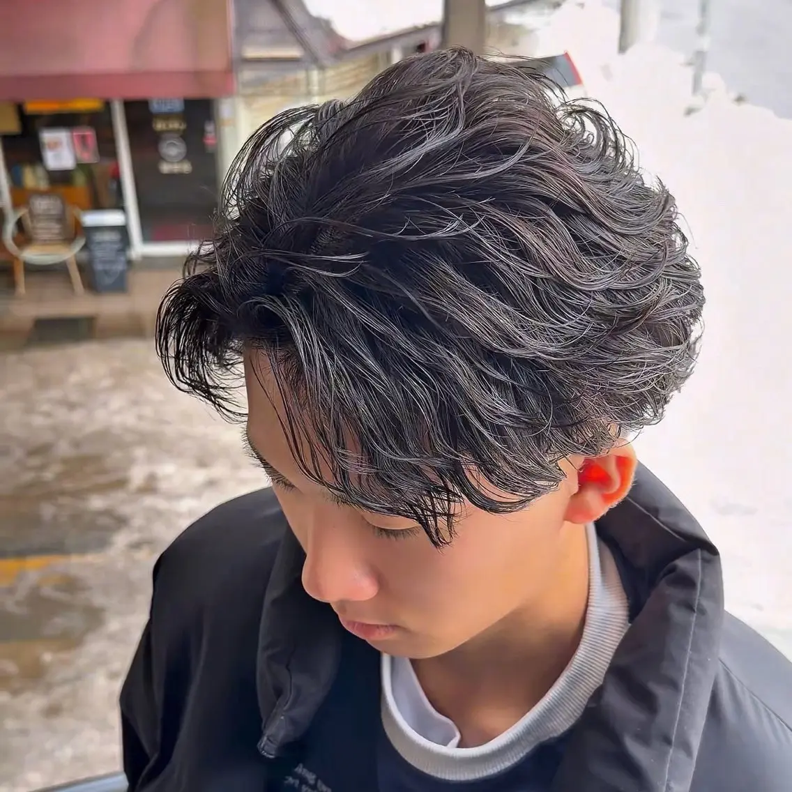パーマ メンズ フェザーパーマ メンズパーマ カット ヘアカラー パーマ メンズパーマ/メンズ カット/たばたよしきのヘアスタイル