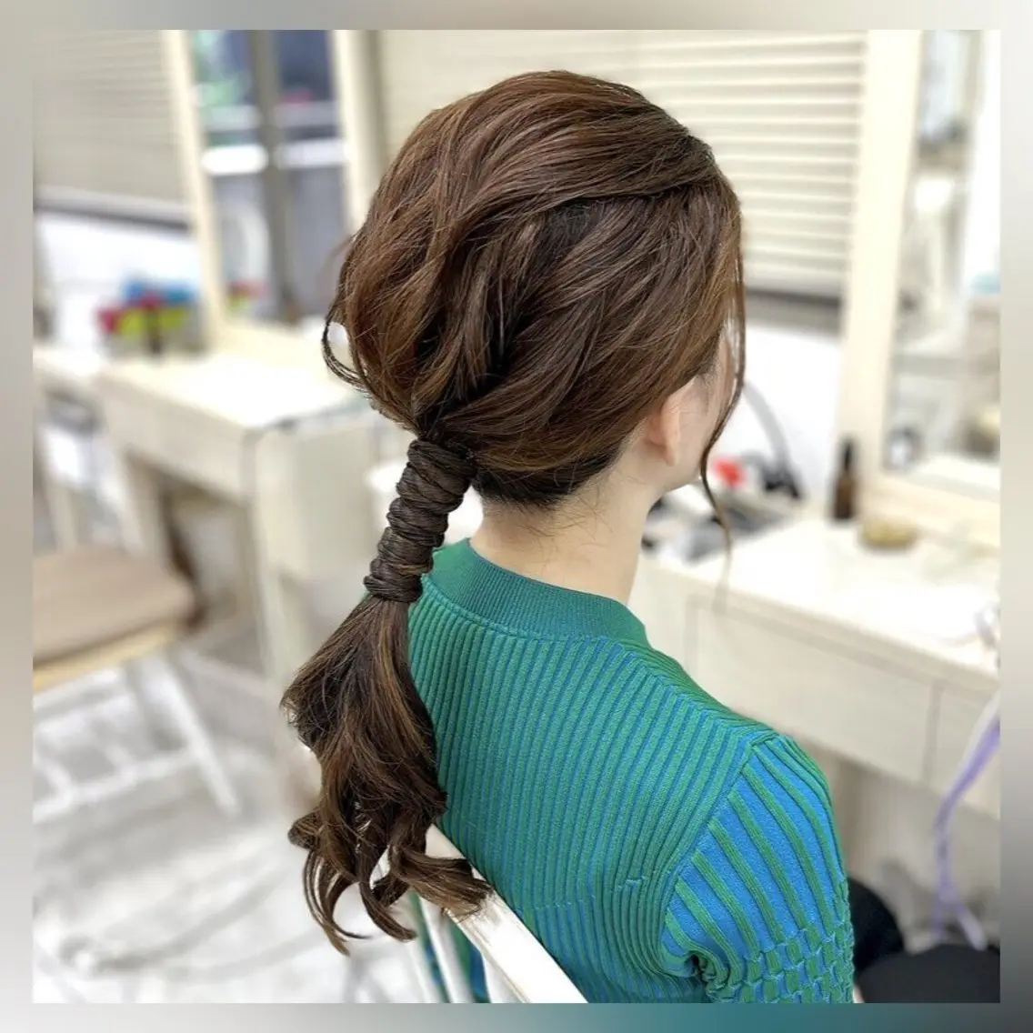 ヘアアレンジ ポニーテール 似合わせヘアメイク 💐オダギリチアキのヘアスタイル