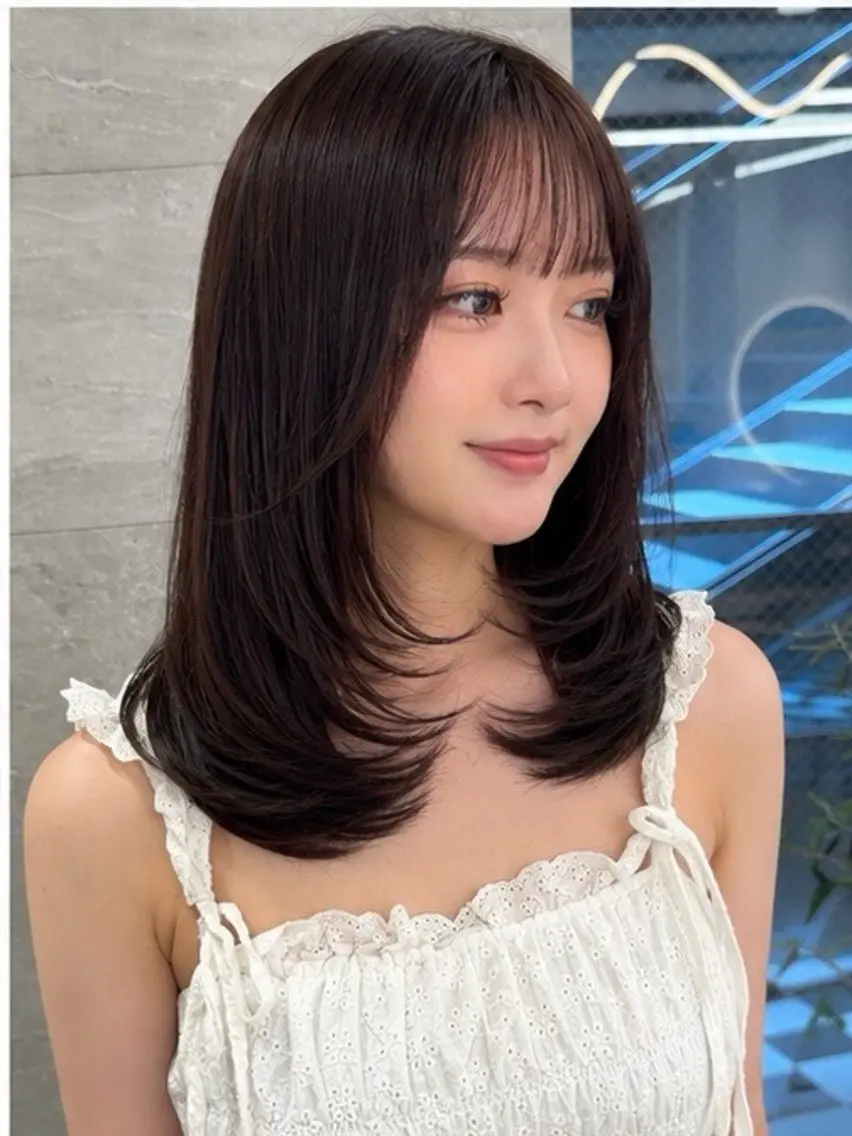 ミディアム ヘアカラー 🩵ワンカラー MIYU🩵のヘアスタイル