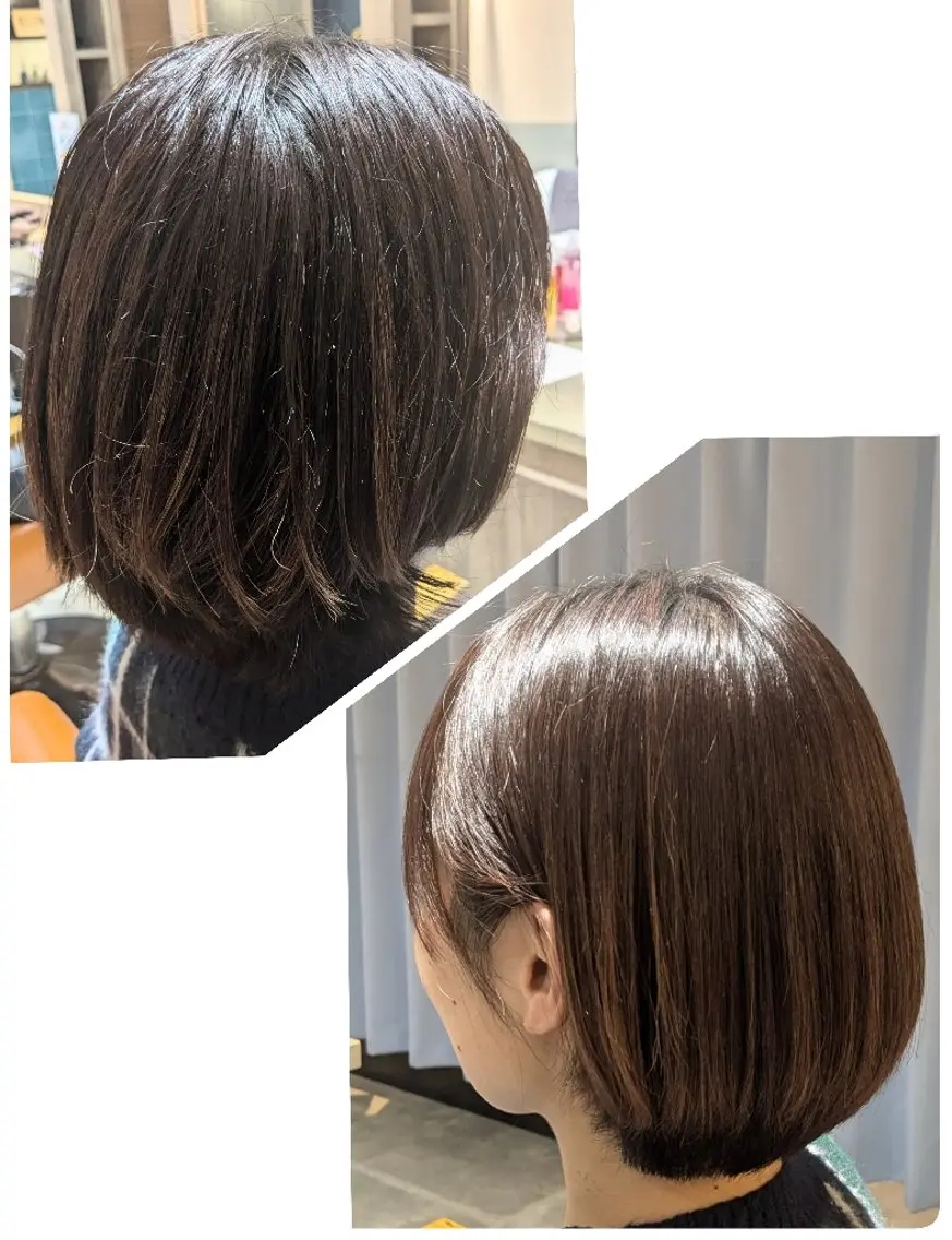 ショート カット 縮毛矯正 トリートメント alushe 岡 陽子のヘアスタイル