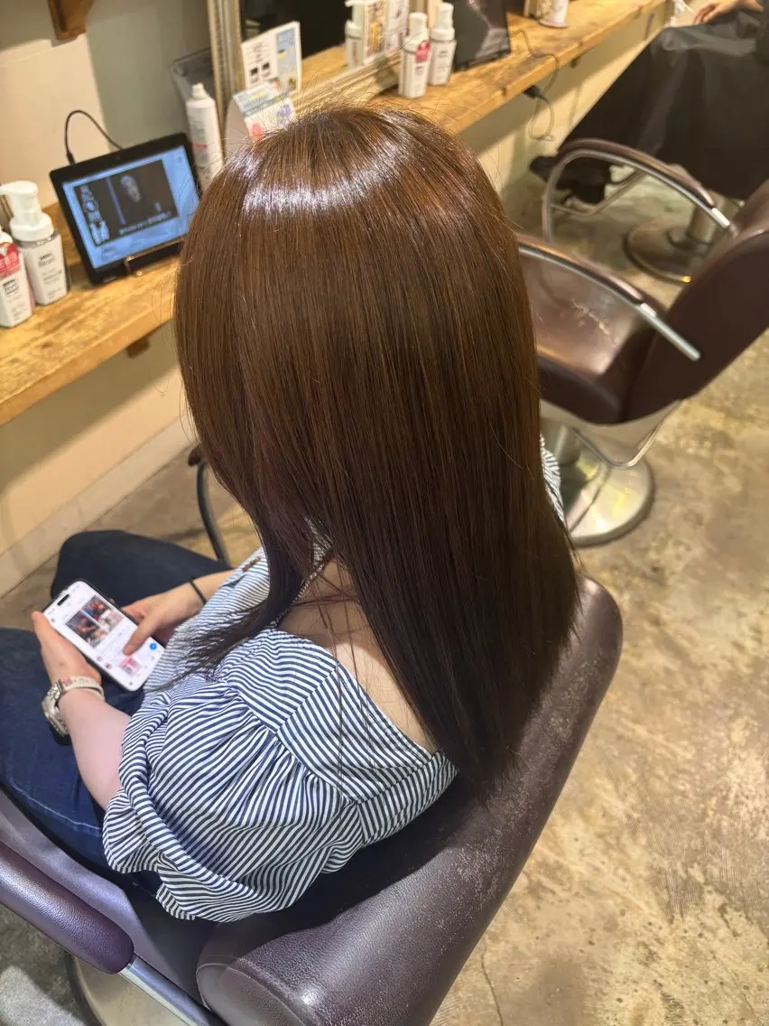 セミロング ヘアカラー 田中 准羽のヘアスタイル