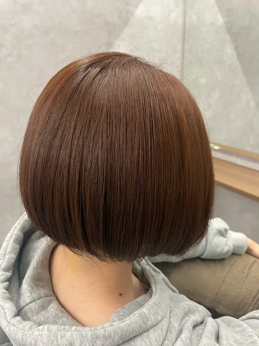 ショート カラー オレンジ ボブ ヘアカラー newi宮崎店 ゆきのヘアスタイル