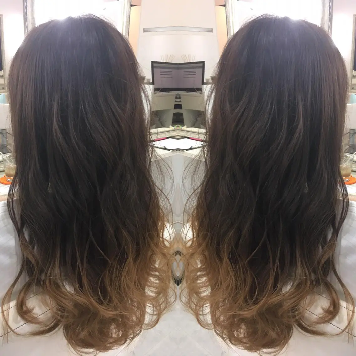 セミロング ロング カラー 髪質改善 中川 翔のヘアスタイル