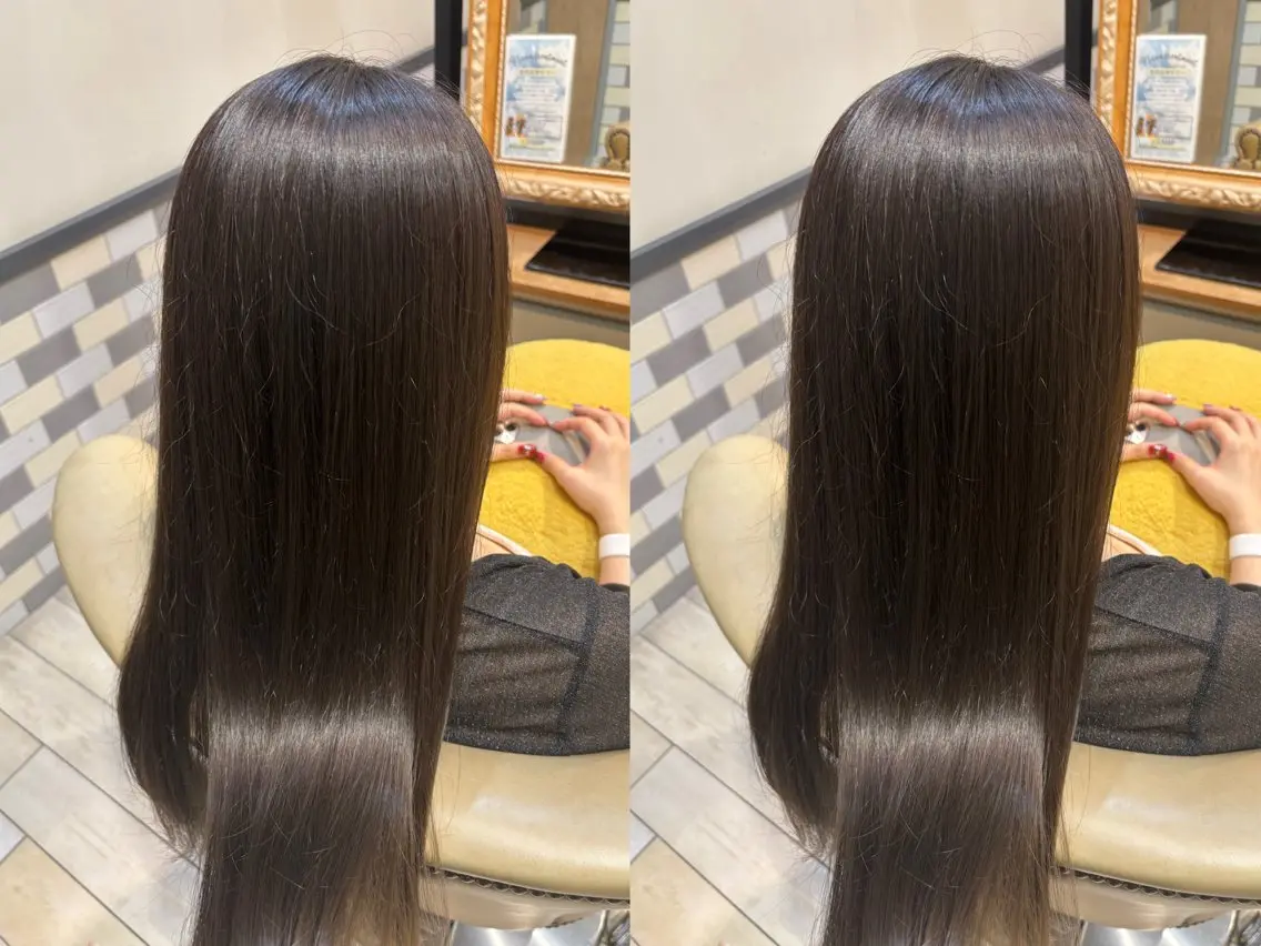 ロング 髪質改善 カット トリートメント 古屋 澪 艶髪✨縮毛矯正のヘアスタイル