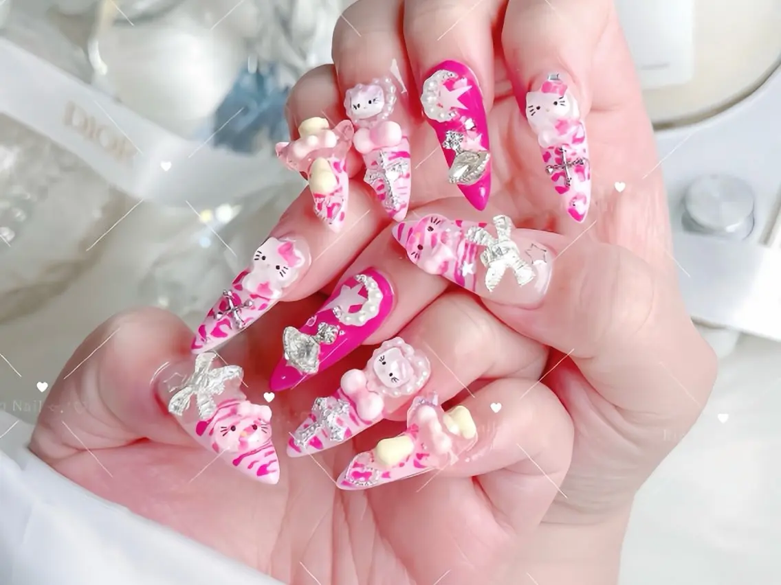 ネイル べっ甲ネイル ブルー 長さ出し フレンチネイル ジェルネイル ハンドネイル Rin Nail 新大久保店のネイルデザイン