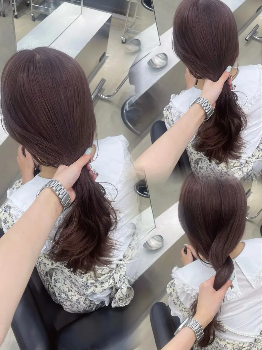 ロング カラー ブリーチ ブラウンカラー 透明感カラー 名古屋栄♡PELE/ ブリーチ/ハイトーンのヘアスタイル