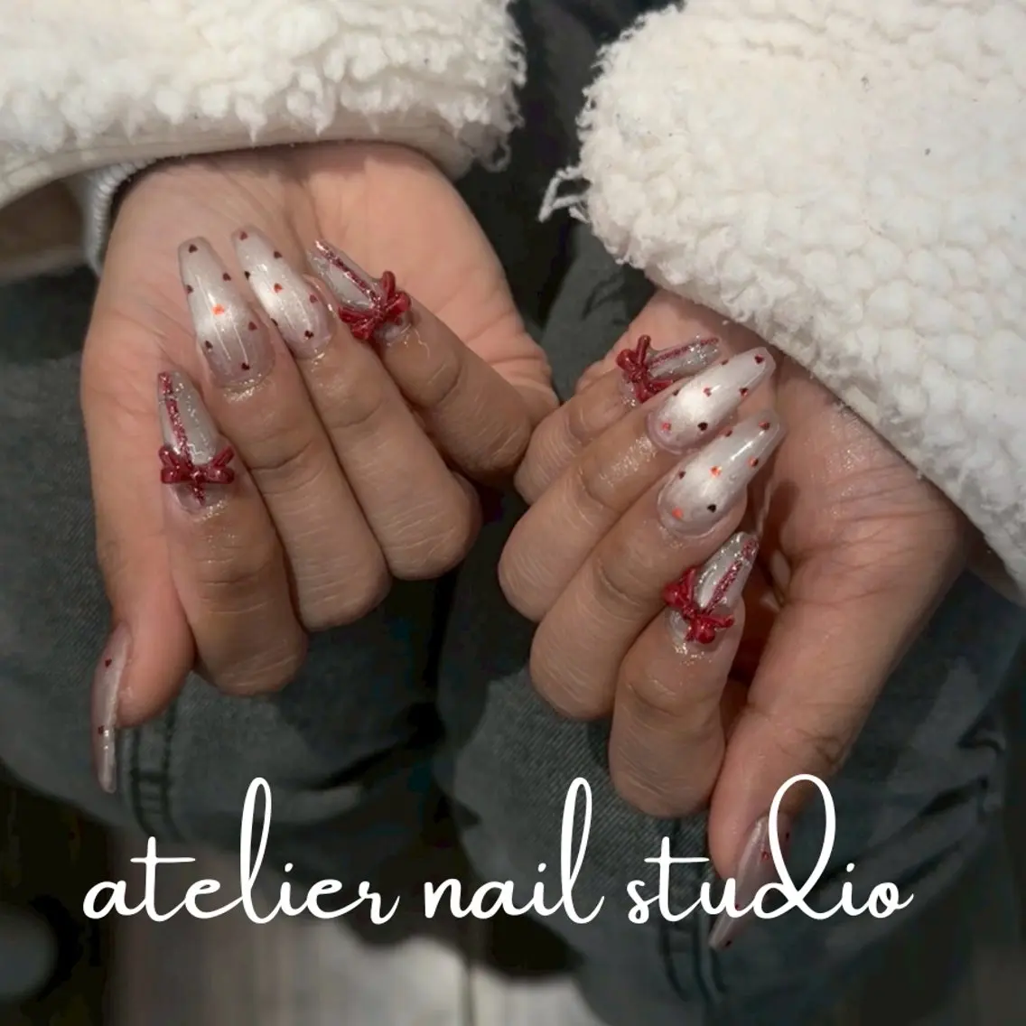 ネイル アートネイル ドット ジェルネイル マグネットネイル パラジェル ハンドネイル atelier nailstudioのネイルデザイン