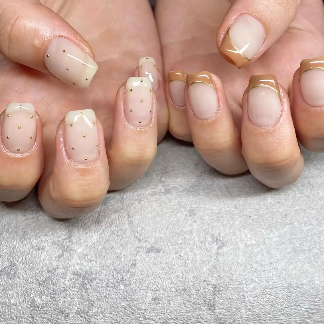ネイル アートネイル ニュアンスネイル 冬ネイル ハンドネイル 山田 貴子のネイルデザイン