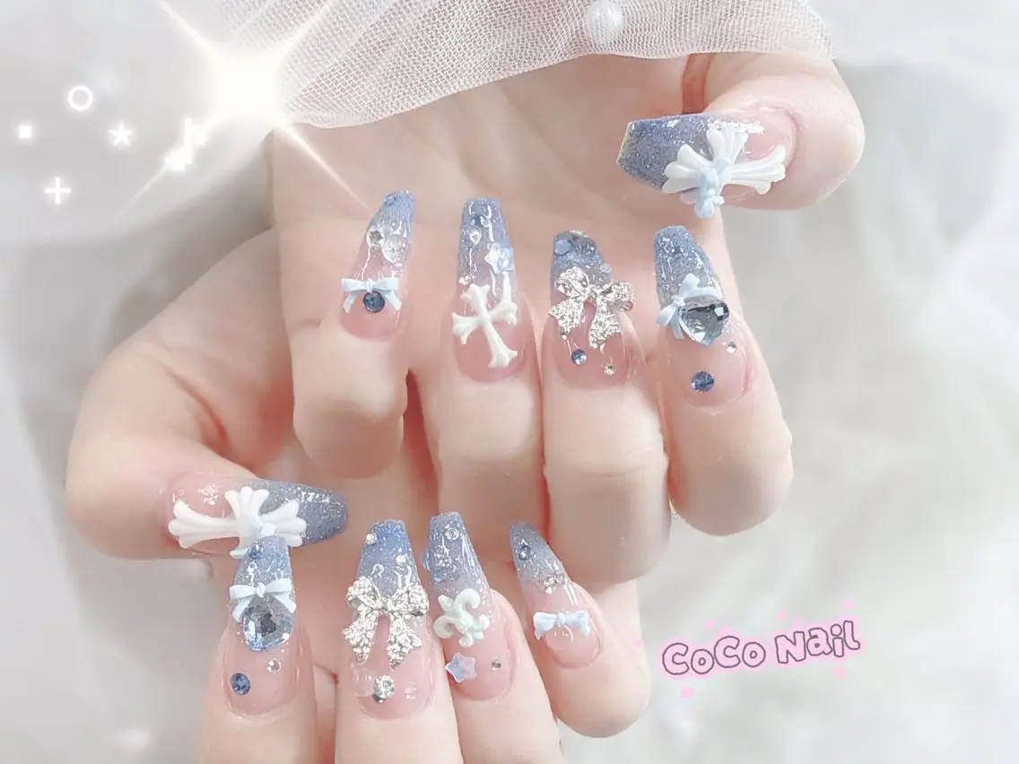 ロング カラー ピンクカラー ロング ハンドネイル CoCo Nail 長さ出し専門店のネイルデザイン