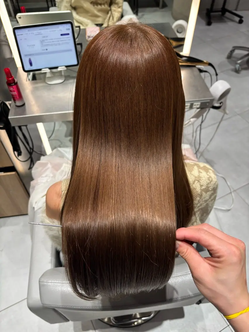 ロング カット ヘアカラー トリートメント 🫧暖色愛され透明感 🍒カラー千優のヘアスタイル
