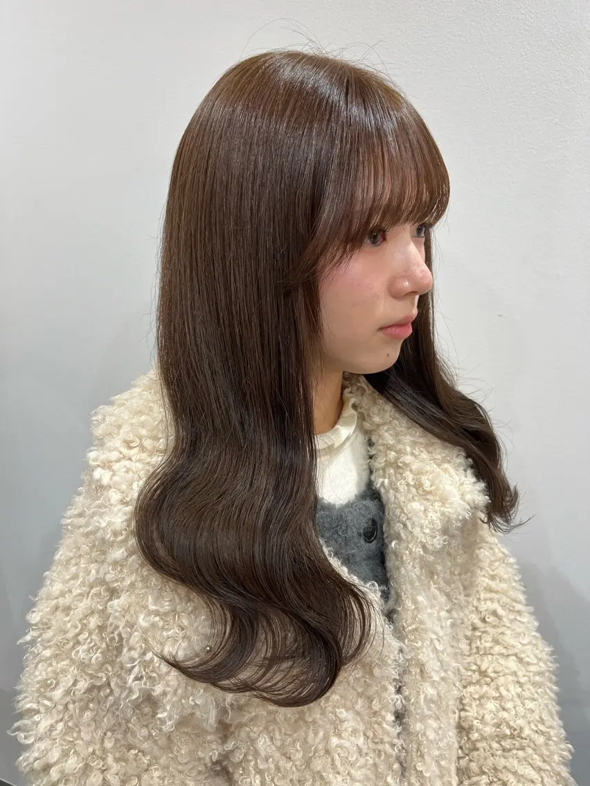 ロング カラー ベージュカラー オリーブベージュ ヘアカラー トリートメント 髪質改善/艶髪🫧 ｼｽﾞｸ🦥🌿のヘアスタイル