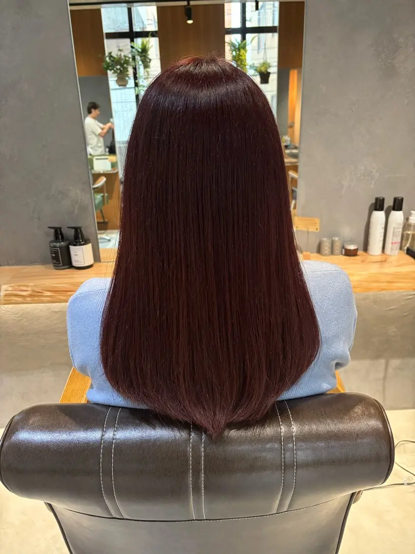 🍒ブリーチなし暖色ワンカラー➕トリートメント付き🍒の写真