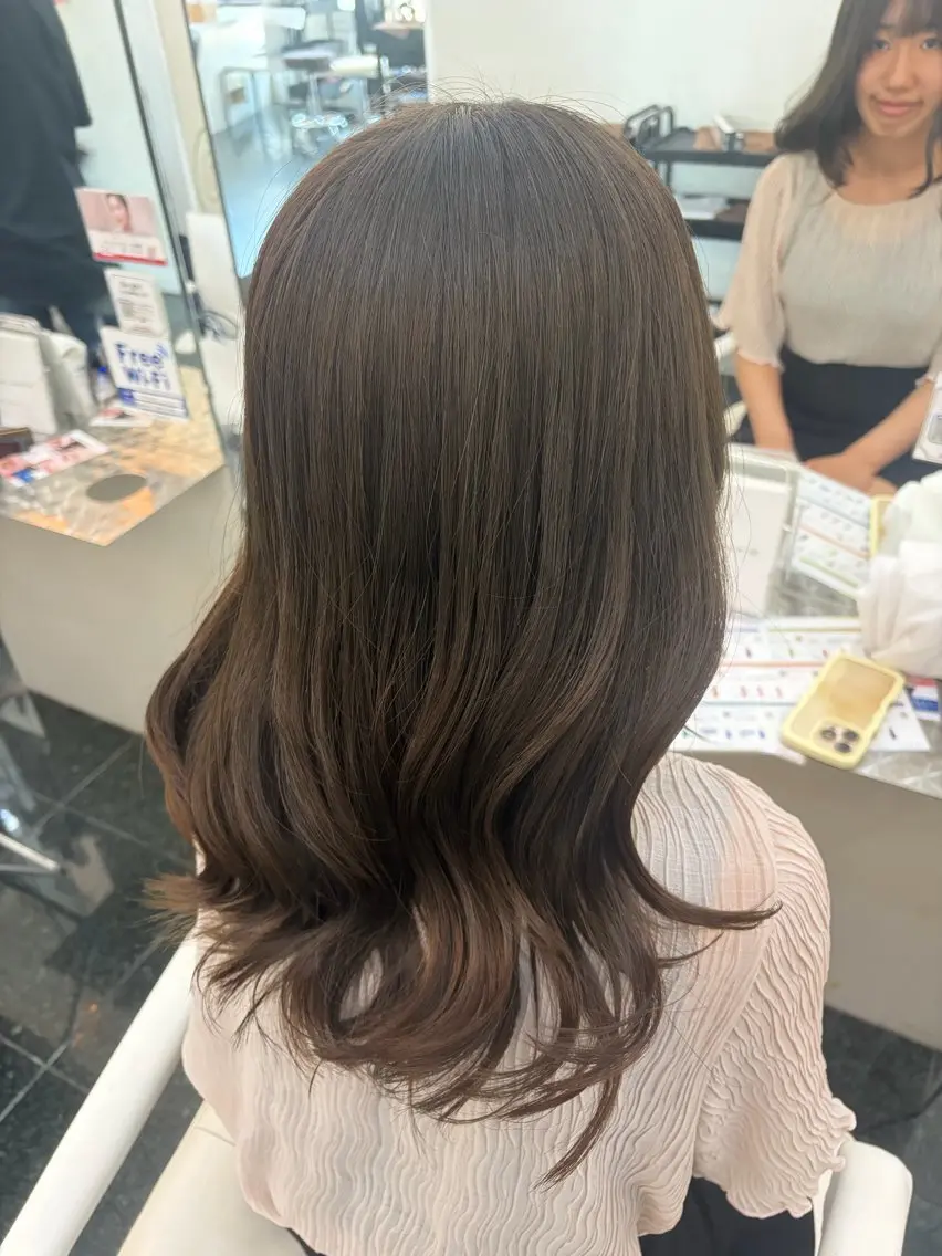 カラー ベージュカラー オリーブベージュ ヘアカラー ガーリー×韓国🎀 ⟡.·天野結良⟡.·のヘアスタイル