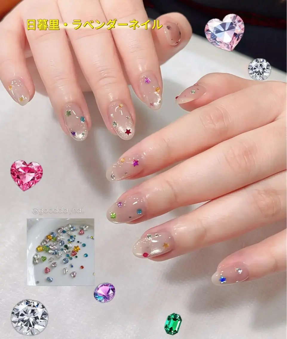 ネイル ハンドネイル ラベンダー💖日暮里 ルル💖ネイルのネイルデザイン