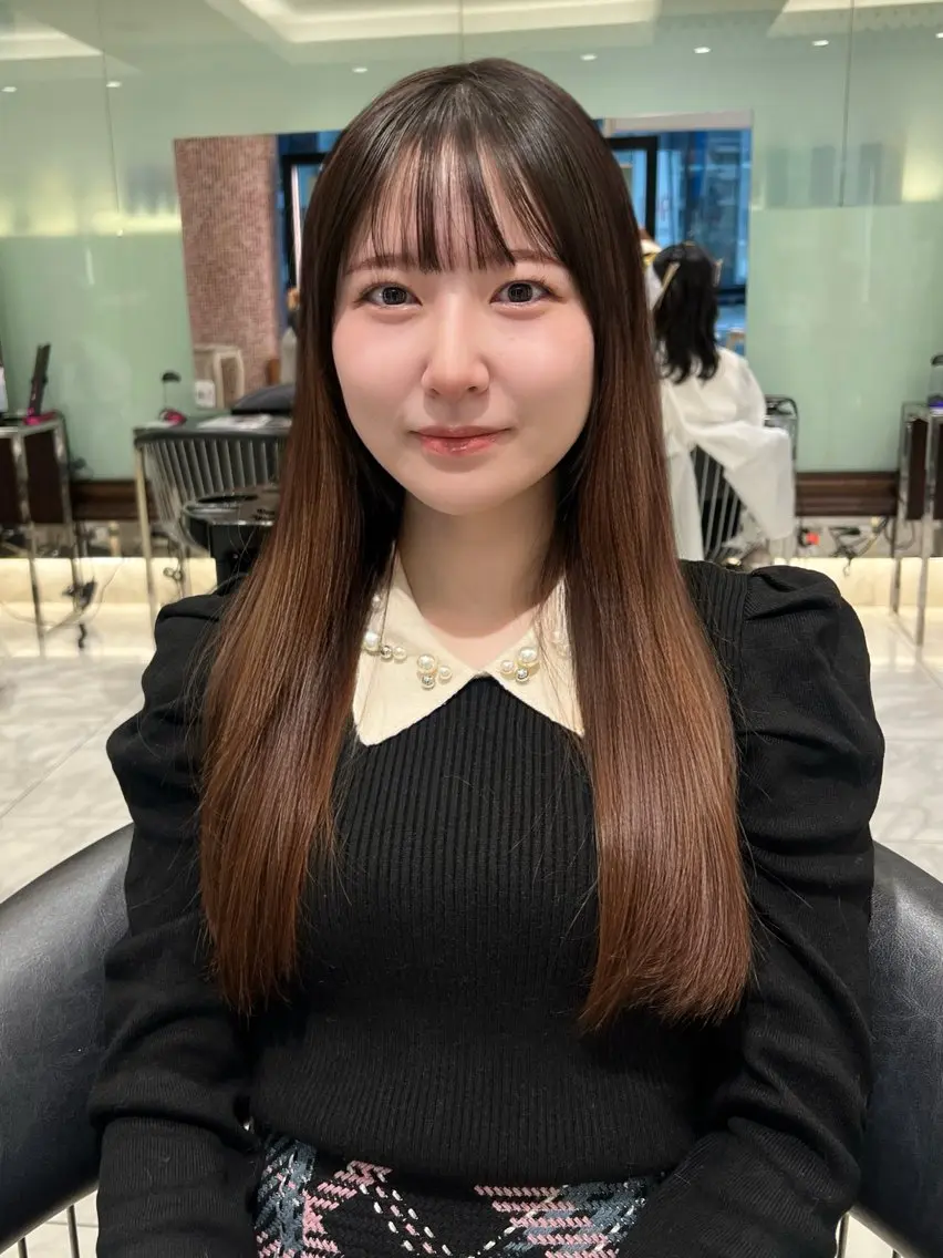 ロング カラー トリートメント 顔周り/透明感/銀座 🩵rinoのヘアスタイル