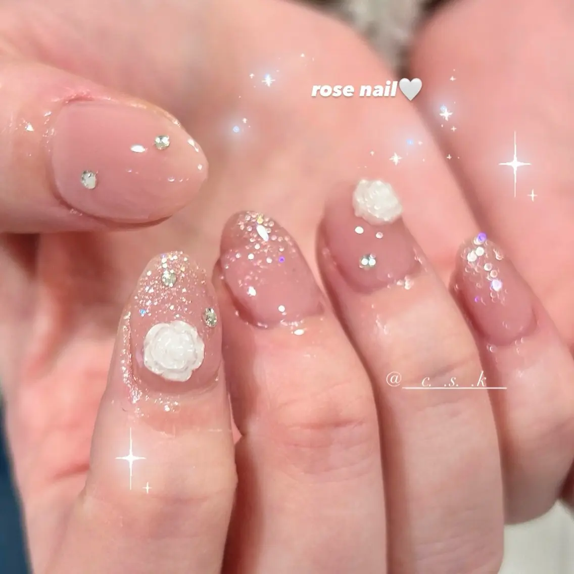 ネイル クリアネイル 🎀チーク/ちゅるん 🫧chisa🎀のネイルデザイン