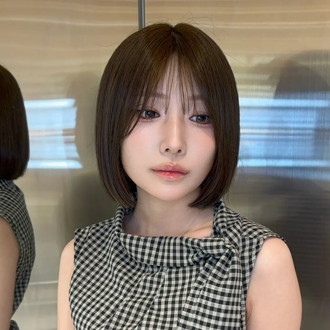 ミディアム カラー ヘアアレンジ ベージュカラー 透明感カラー ボブ 韓国風ヘア ワンホンヘア 韓国ヘア/ レイヤー/Rumiのヘアスタイル