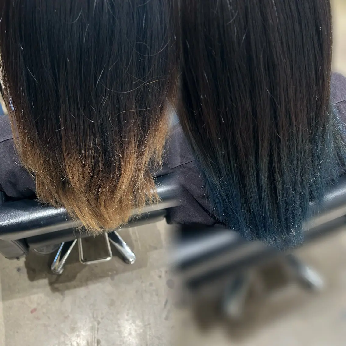 セミロング ヘアカラー くろだ かなのヘアスタイル