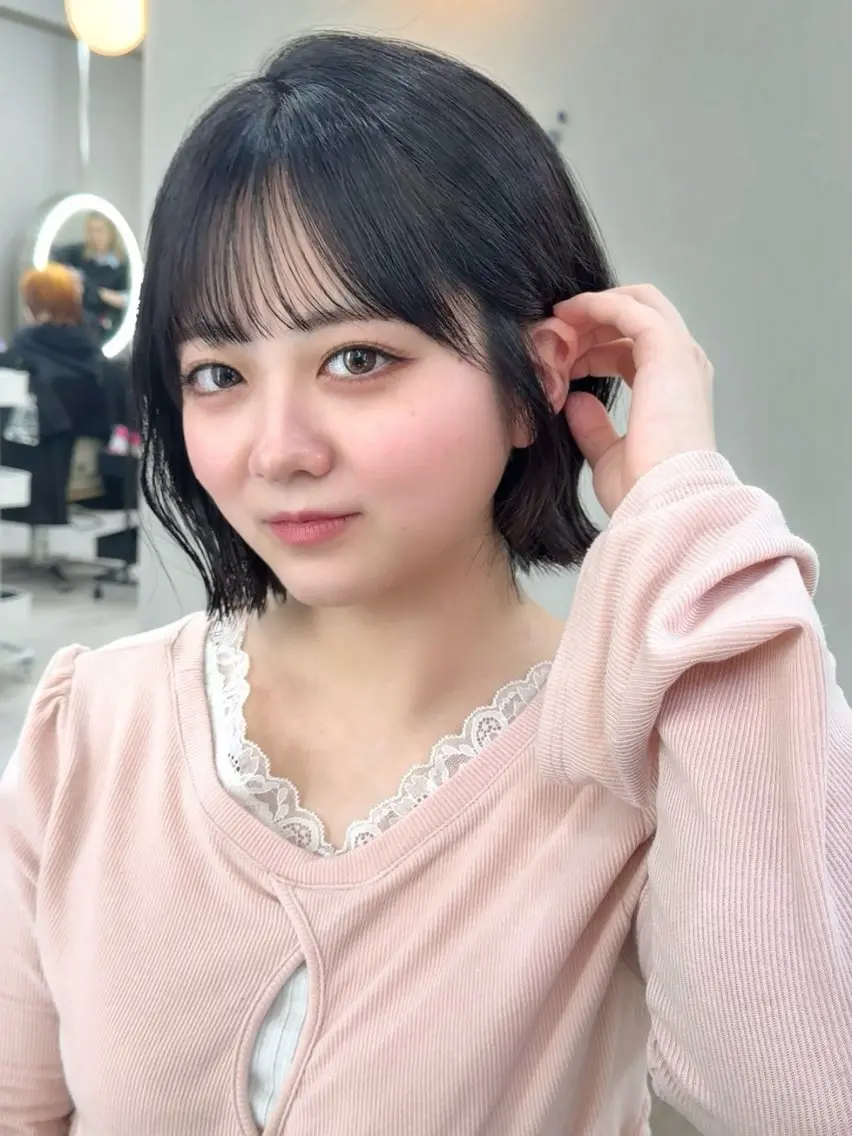 ショート 切りっぱなしボブ ボブ くびれヘア ⭐️超ボブ特化 ✂️きりっぱなしボブのヘアスタイル