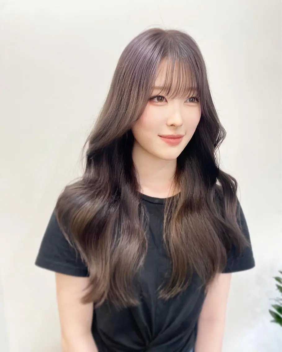 ロング カラー カット ヘアカラー トリートメント 韓国風×透明感カラー 髪質改善オタベシンヤのヘアスタイル