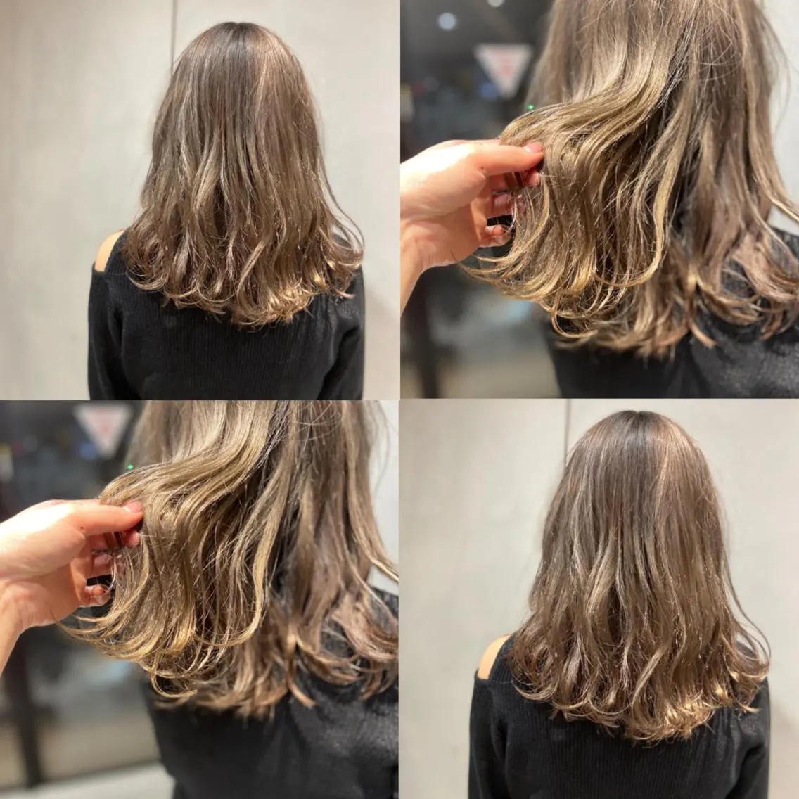 ミディアム カラー ベージュカラー ハイトーンカラー ミルクティーベージュ カジュアルを女っぽく 𝗮𝘆𝗮𝗰𝗼のヘアスタイル