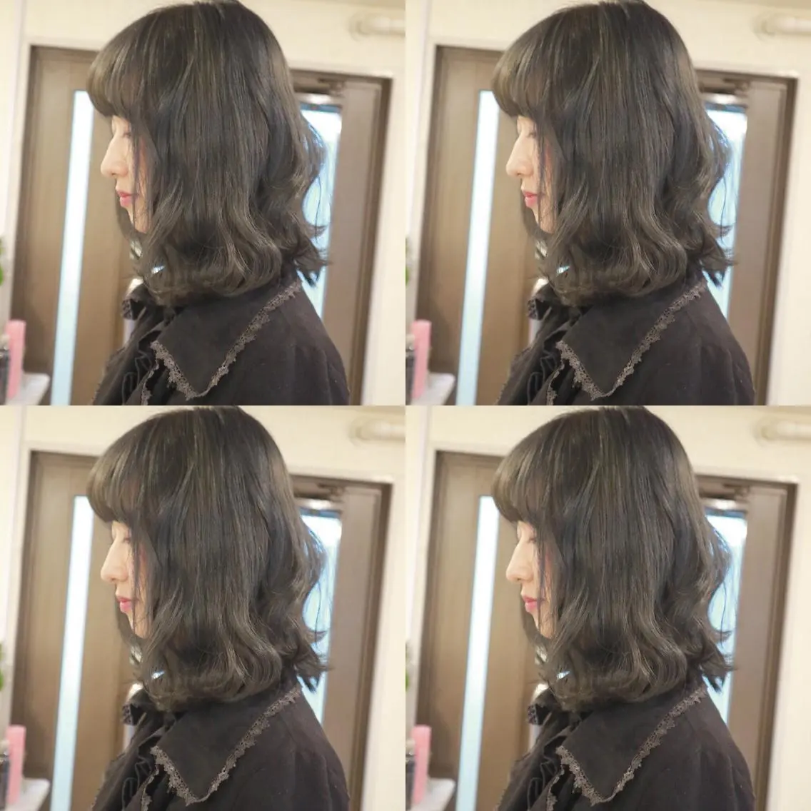 ミディアム カラー ブリーチ 透明感カラー グレージュ JILBLAN京都 ショート/ハイライトのヘアスタイル
