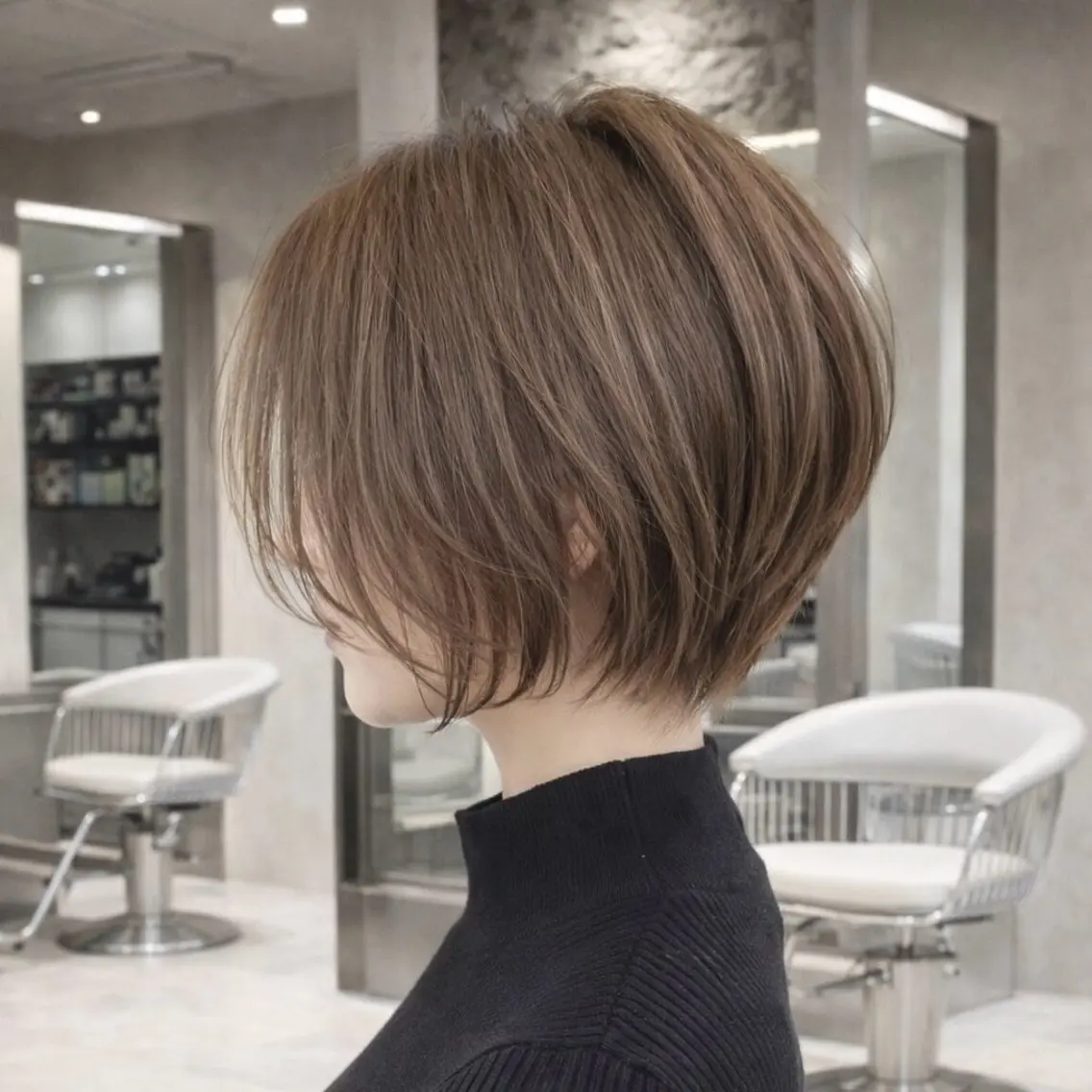 ショート カラー 《髪質改善✖️レイヤ ー🩶》ナオヤのヘアスタイル