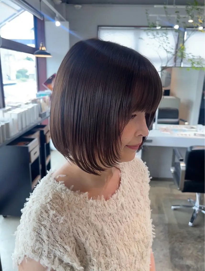 ショート ボブレイヤー ボブ 顔まわりレイヤー 顔周りカット レイヤーカット カット ヘアカラー トリートメント ྀི akane   ྀིのヘアスタイル
