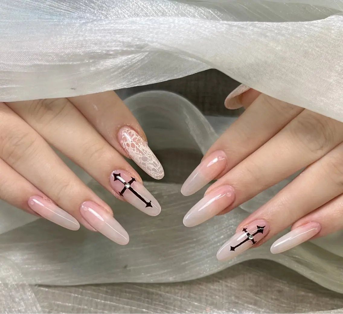 【チップ長さだし】チークネイル¥5200(オフ有)の写真