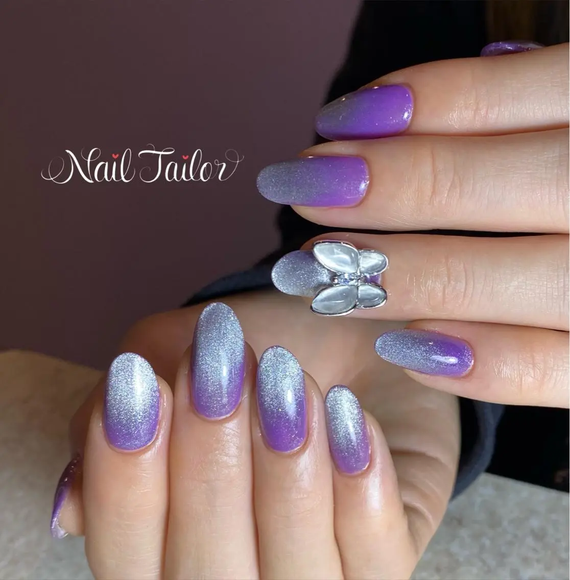 ネイル 長さ出し フラッシュネイル ジェルネイル キラキラネイル マグネットネイル ハンドネイル NailTailor ネイルテイラーのネイルデザイン