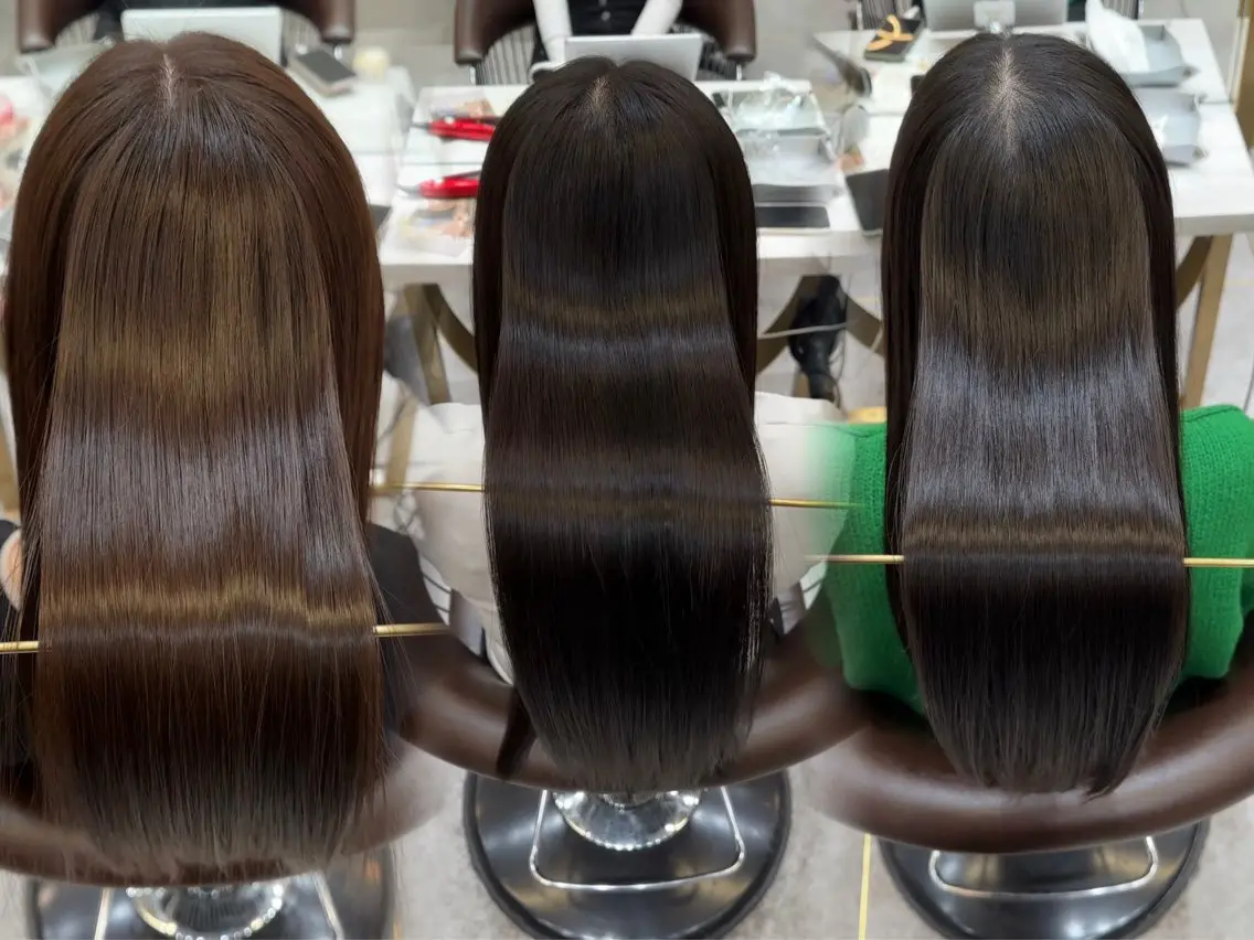 ロング カラー 髪質改善 レイヤーカット 縮毛矯正 【博多髪質改善】 吉村　清志のヘアスタイル