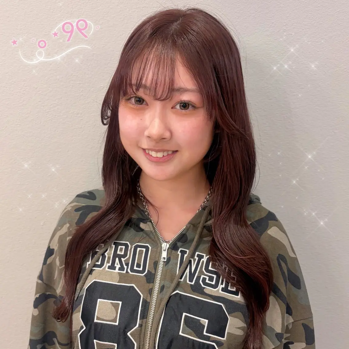 ロング カラー ブラウンカラー レッドカラー レッドブラウン くびれヘア くびれレイヤー カット ヘアカラー 顔周り/ガーリー /ヘアメ/あつはのヘアスタイル