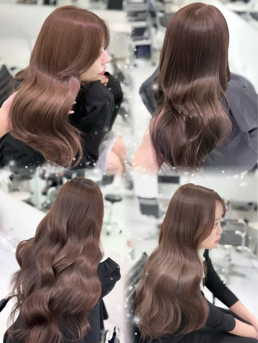 ロング カラー ワンホンヘア 🤍𝑀𝐼𝐻𝑂のヘアスタイル