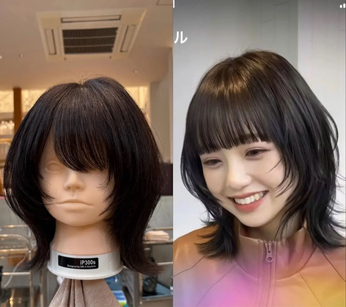 ボブウルフカット デモンストレーションmodelの写真