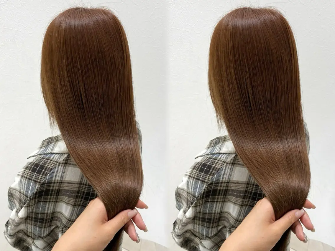 ロング カラー ヘアカラー トリートメント 【巻けるストレート】 【髪質改善カラー】のヘアスタイル