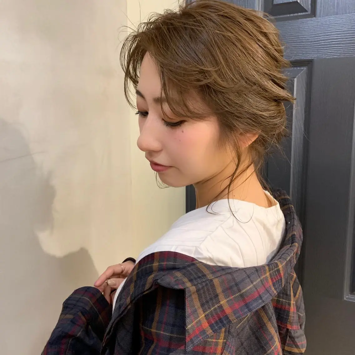 ミディアム ヘアアレンジ ボブ/顔周りレイヤー carlm:上川美幸のヘアスタイル