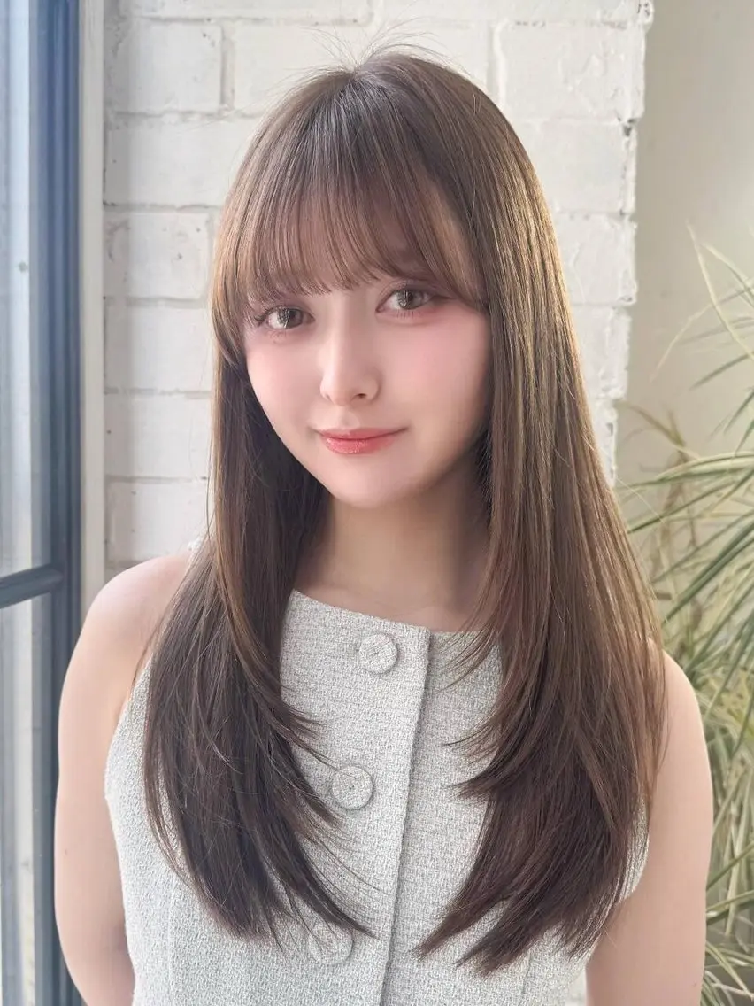 ロング 縮毛矯正 寒河江 実夢のヘアスタイル