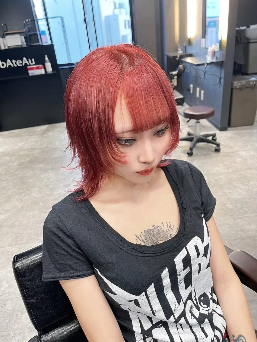 ショート カラー ヘアカラー トリートメント 💎透明感カラー💎 bAteAu あまねのヘアスタイル