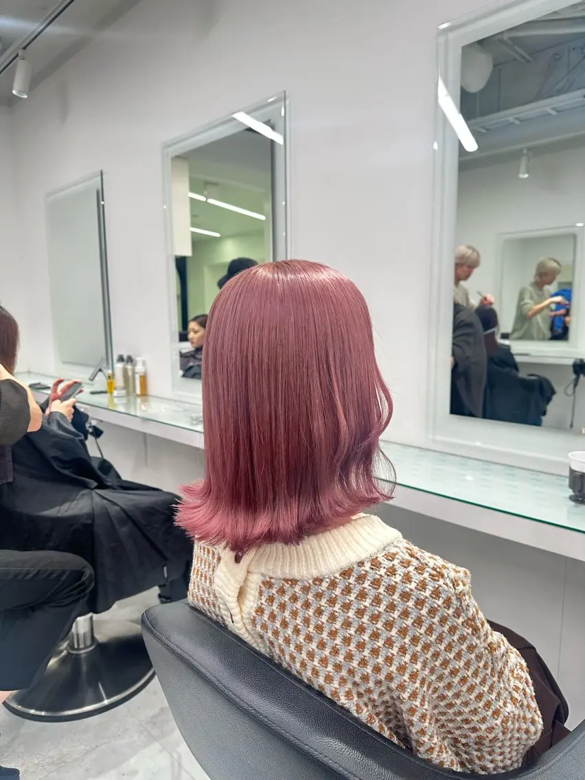 セミロング カラー ヘアカラー トリートメント ヘッドスパ ヘアセット ❄最強かわいいカラー ❄️MINA❄️のヘアスタイル