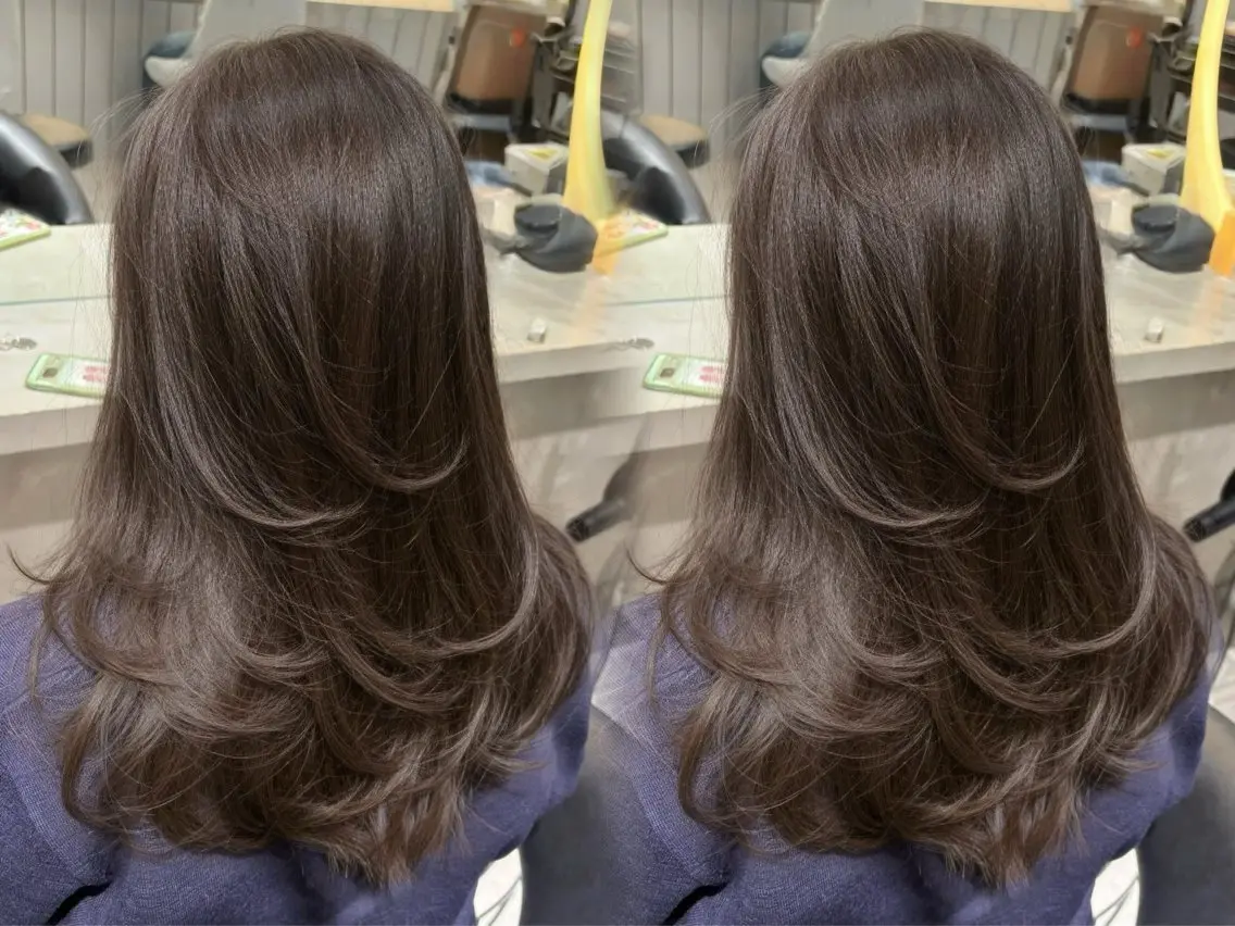 ロング ロング カット ヘアカラー トリートメント 谷川が作る熊本1🥇 レイヤーカットのヘアスタイル