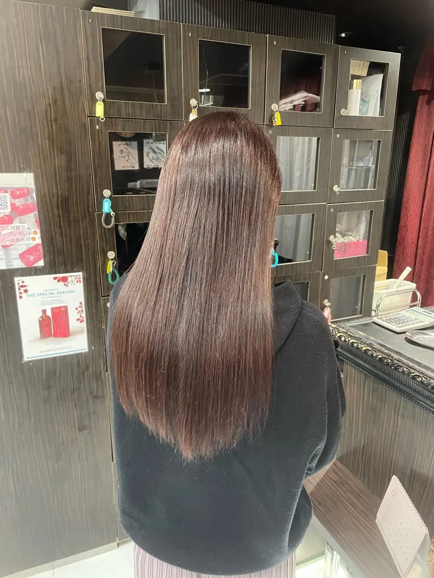 【👑人気No1】艶カラー➕2stepトリートメント🫶(コテ巻き仕上げ付き)の写真